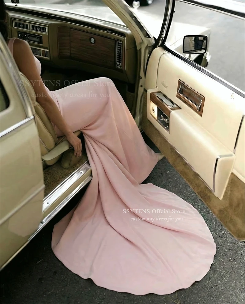 SSYTENS Pink Women Prom Dress Square Neck Evening Dresses Woman Elegant Mermaid Wedding Party Dress Vestidos De Gala Customized