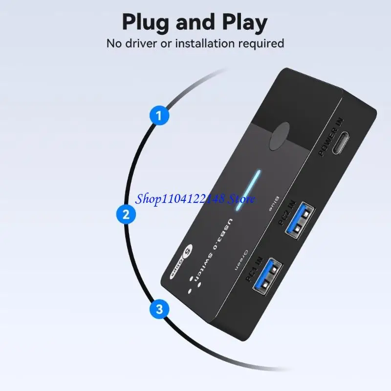 P9FA KVM 2 In 4 Out Switcher USB Selectors for PC Share Monitors Mouse Keyboards 4 Port Selectors Switcher for Computer