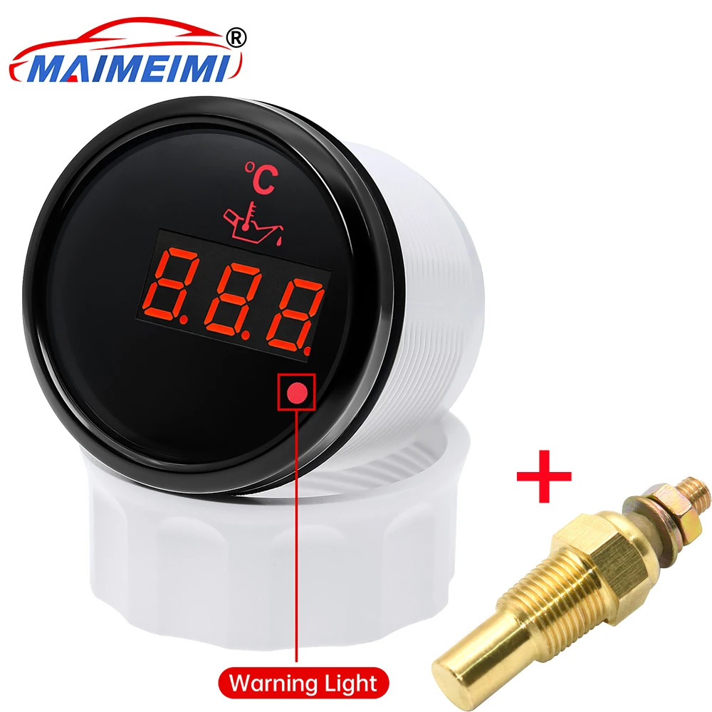 

Oil Temperature Gauge red indicator light flashes Waterproof Dustproof grade IP67 50-150 Celsius Oil Temp Meter Red backlight