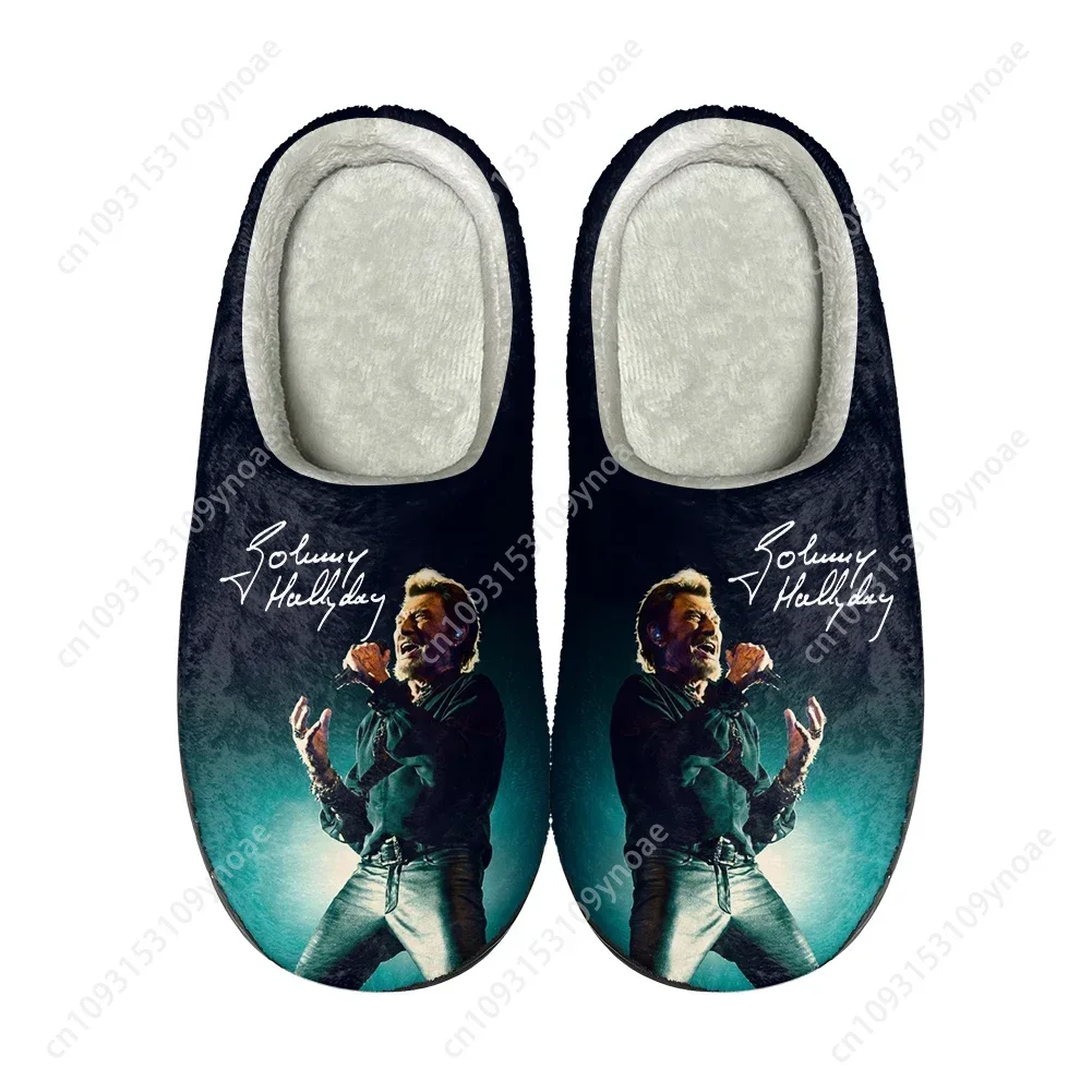 

Johnny Hallyday Rock Star Home Cotton Custom Slippers High Quality Unisex Plush Fashion Casual Keep Warm Shoes Thermal Slipper
