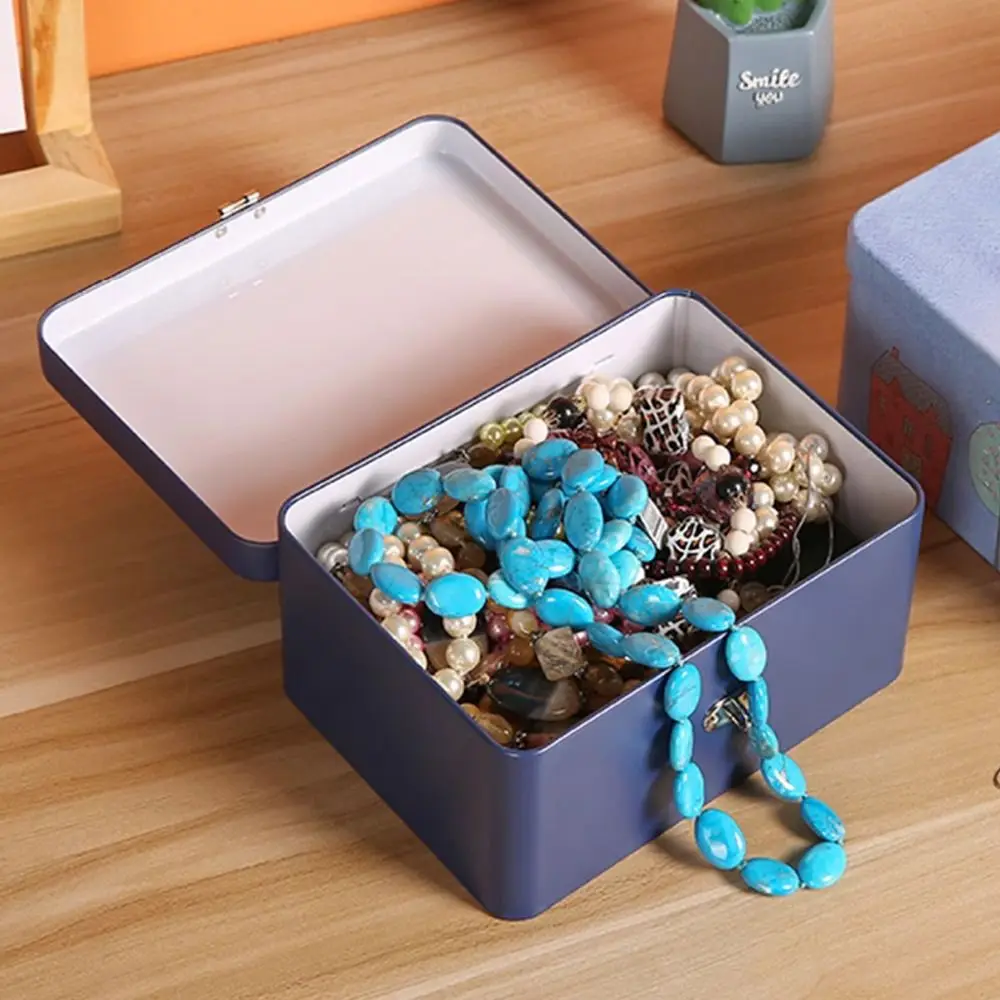 Organizer Box Large Size Storage Box Password Lock Metal Material Tinplate Box Private Storage Desktop Organizer Personal Items
