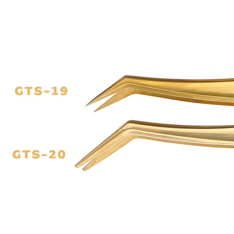 Precyzyjne pęsety do rzęs Funmix serii CTS/MTS/GTS z włókna, do przedłużania rzęs metodą graftingu, antypoślizgowe, ze stali nierdzewnej, do makijażu.