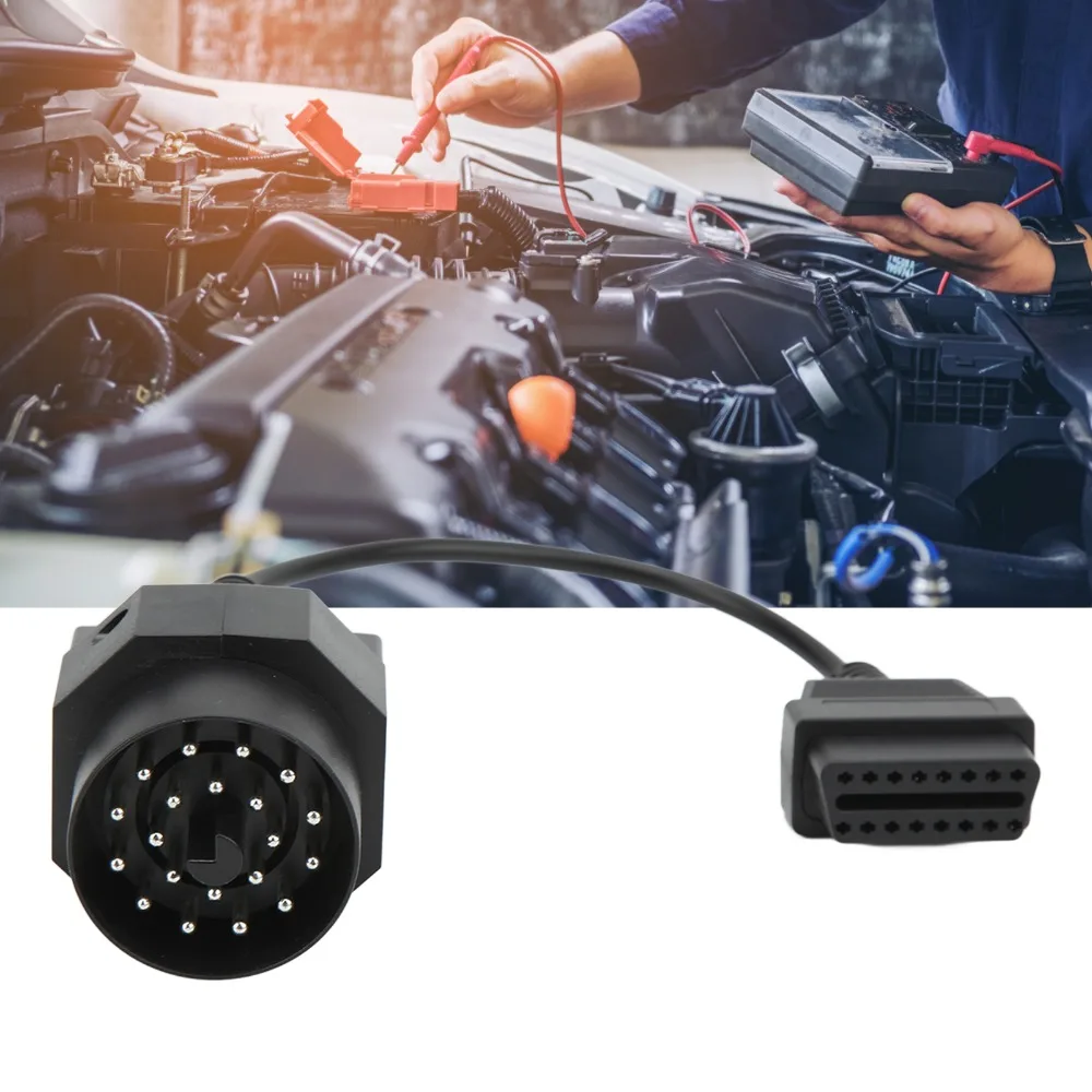 Durable ABS OBD2 Adapter Plug And Play 20Pin to 16Pin Car Diagnostic Cable Universal OBD2 Connector Maintenance Technician