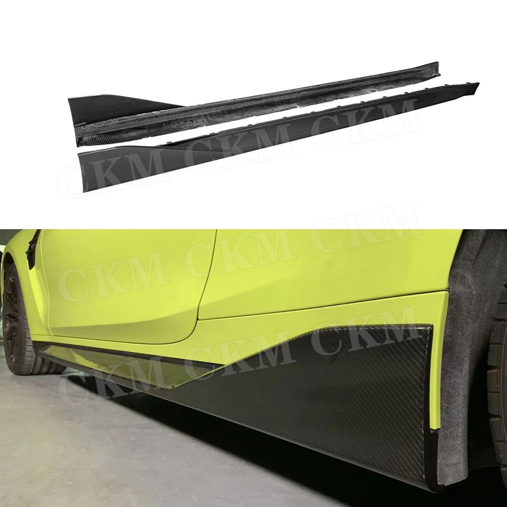 

Dry Carbon Side Skirts Apron Lip Body Kits for BMW 4 Series G82 G83 M4 Coupe 2 Door 2021+ M Style Fiber Glass