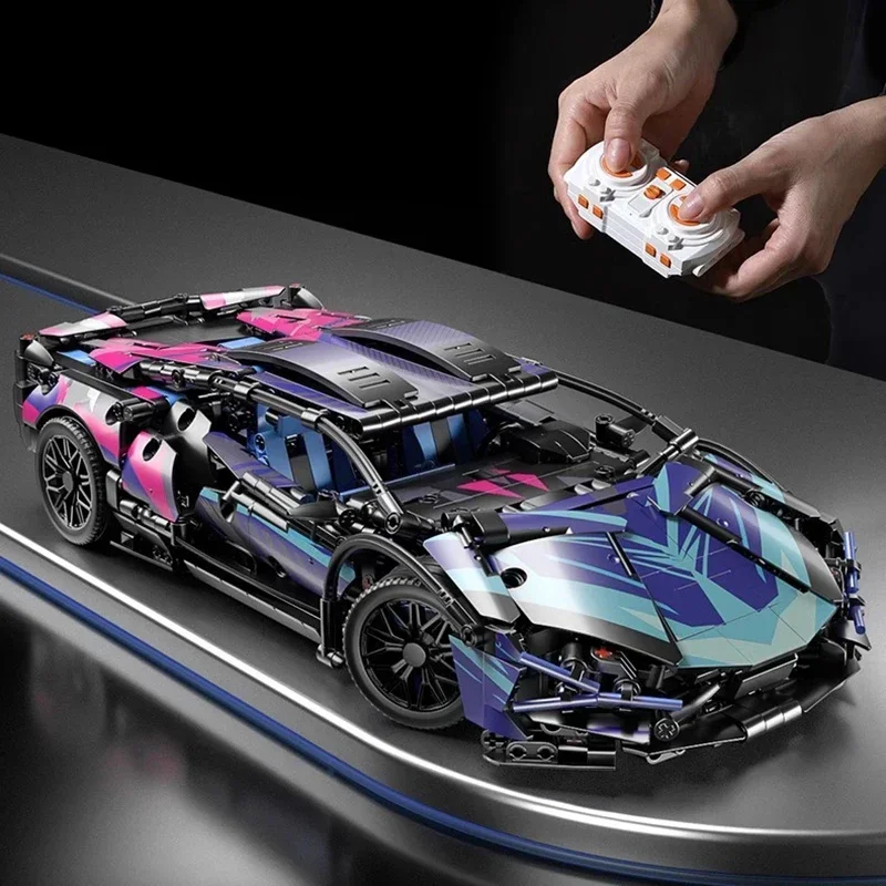 New Starry Sky 1:14 City Super Speed Sports Car MOC Building Blocks Racing Car Punk Vehicle Birthday Gifts Kids Boy Technical