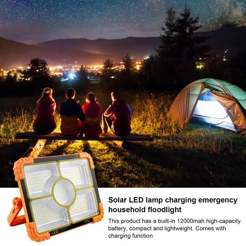 Solar LED Lights Portable Outdoor Camping Lights Home Floodlight 5T 100W 261Beads Rechargeable Emergency Light For Garden Garage