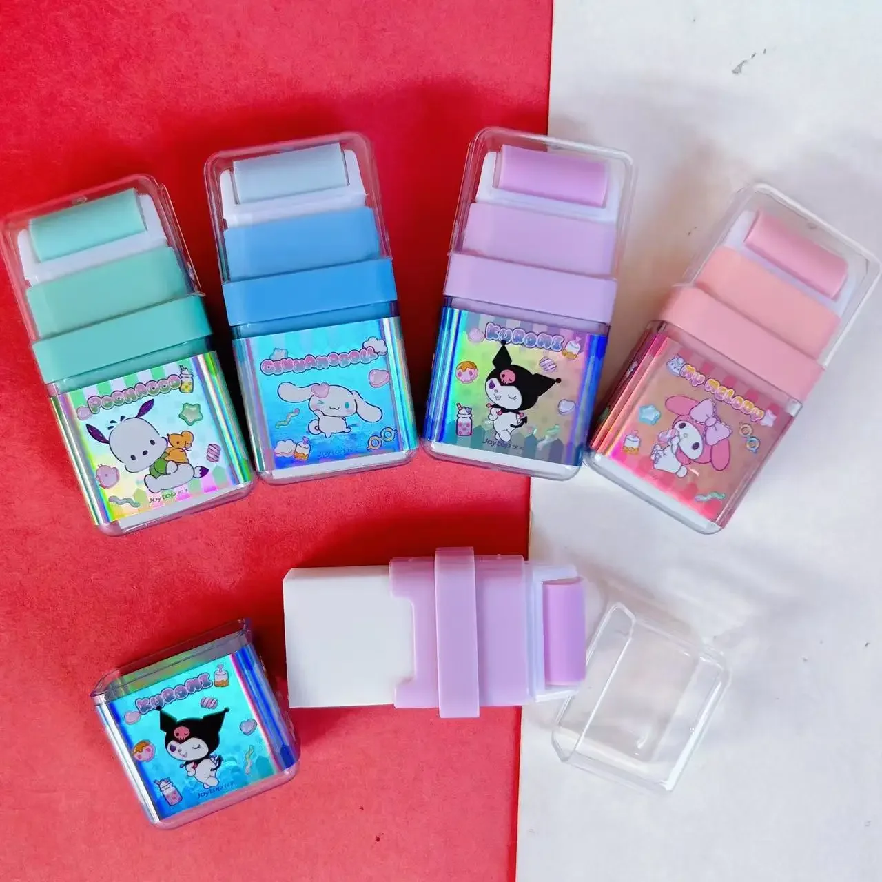 

New Sanrio Roller Rubber Cute Kuromi Student Typing Erasure Correction Learning Supplies School Stationery
