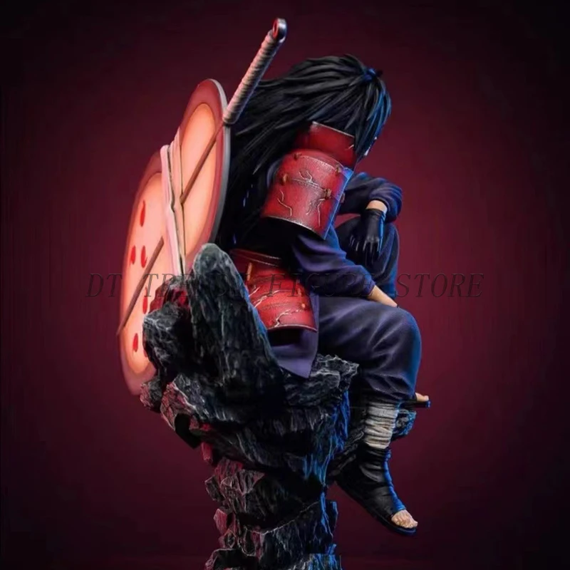 28cm Anime NARUTO Sitting Posture Uchiha Madara Action Figure PVC Collection Statue Model Desk Ornaments Toys For Childs Gifts