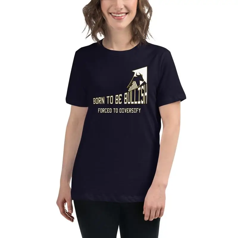 

Funny Finance t shirt Born to be Bullish womens