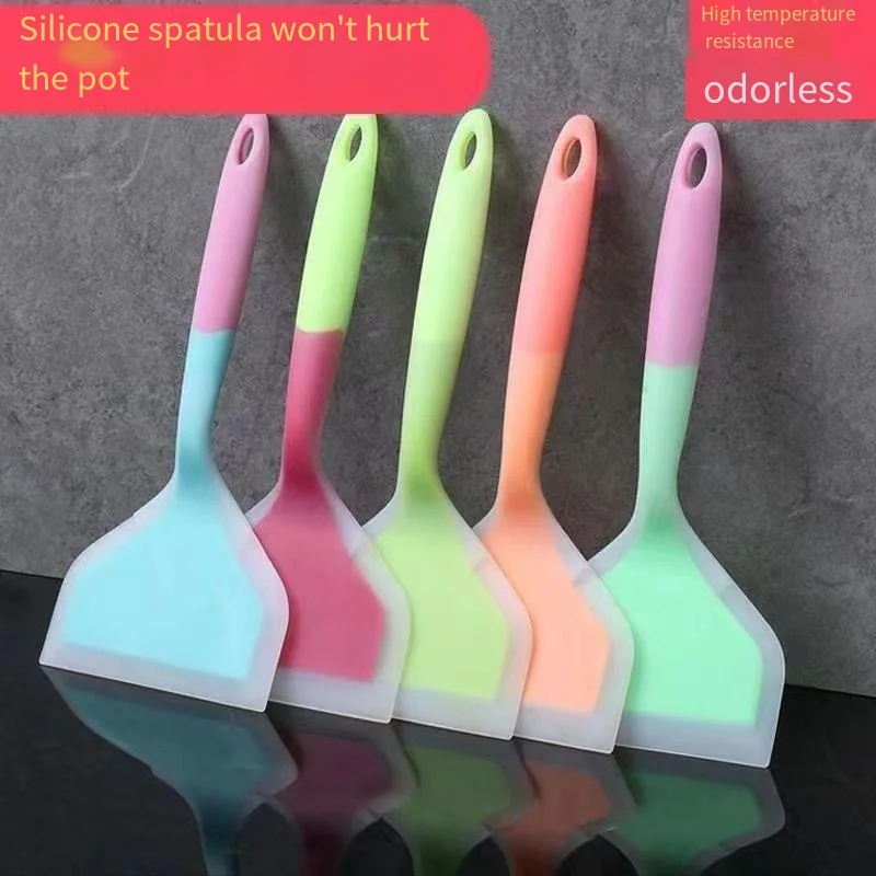 Silicone Kitchen Ware Cooking Utensils Spatula Beef Meat Egg Kitchen Scraper Wide Pizza Cooking Tools Shovel Non-stick Spatula