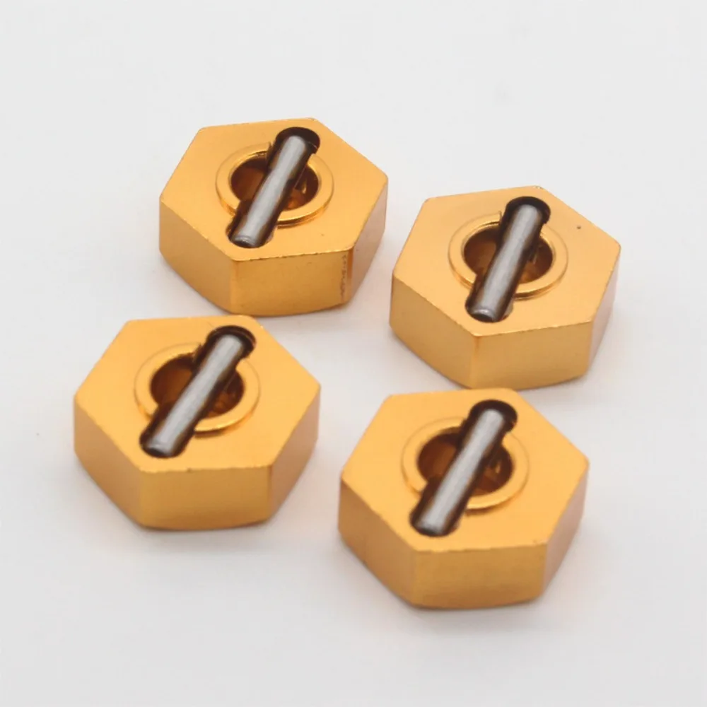 4pcs Aluminum RC Wheel Hex Nut 12MM HSP Hexagonal Wheel Seat 1/10 Upgrade 102042 02100 Hub Adapter for 4WD RC Car Himoto