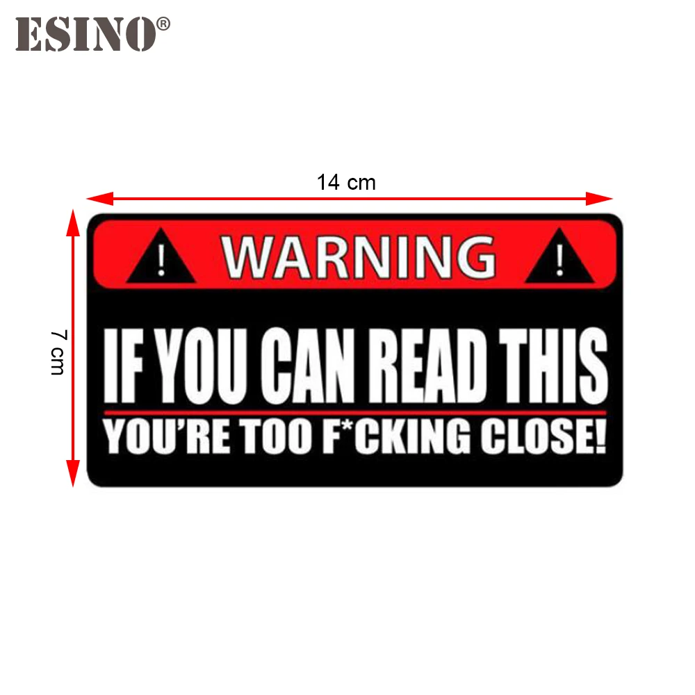 Car Styling Funny Warning If You Can Red This You're Too Close PVC Decal Waterproof Car Body Sticker Pattern Vinyl