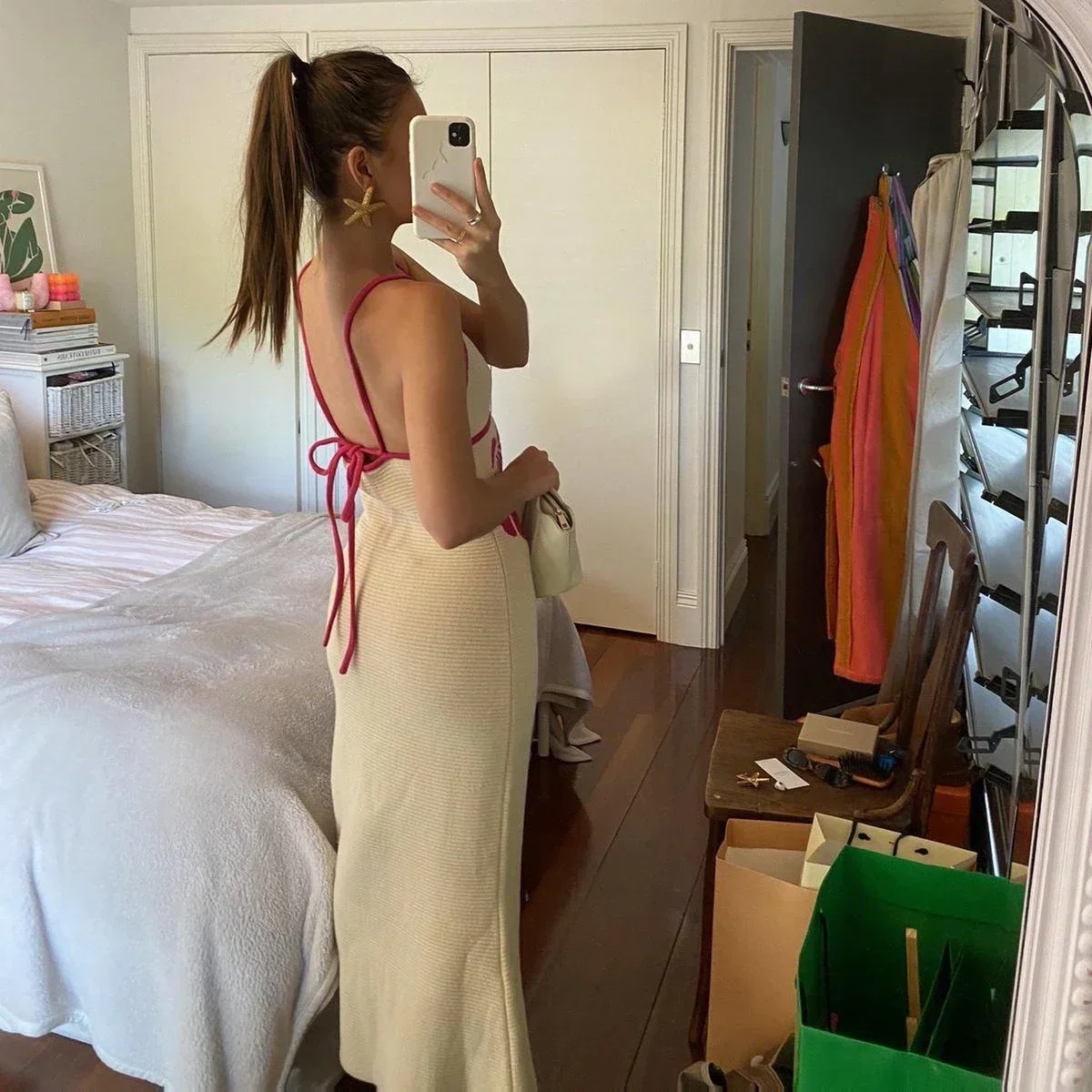 2024 Abito estivo lavorato a maglia Bikini Copricostumi Sexy See Through Cover Up Beach Abiti lunghi aderenti Maglia Halter Vestito estivo Beachwear