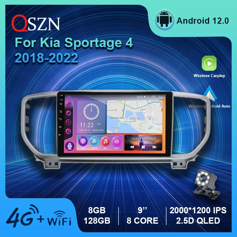 

QSZN 2K QLED Android 12 Car Radio For KIA Sportage 4 QL 2018 - 2022 Multimedia Video Player GPS 4G Carplay Auto Navigation DSP