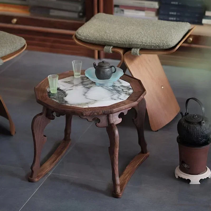 X0 Tatami in mogano nero nordamericano speciale, tavolino in stile, tavolo da tè con piatto di tigre