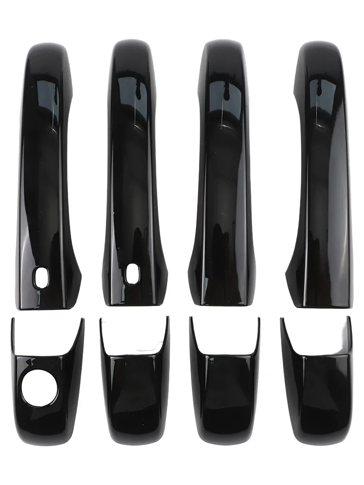 4PCS Bright Black Car Exterior Door Handles Gloves Car Side Door Handle Decoration Outer Outside For Chrysler For 300, For 300C,