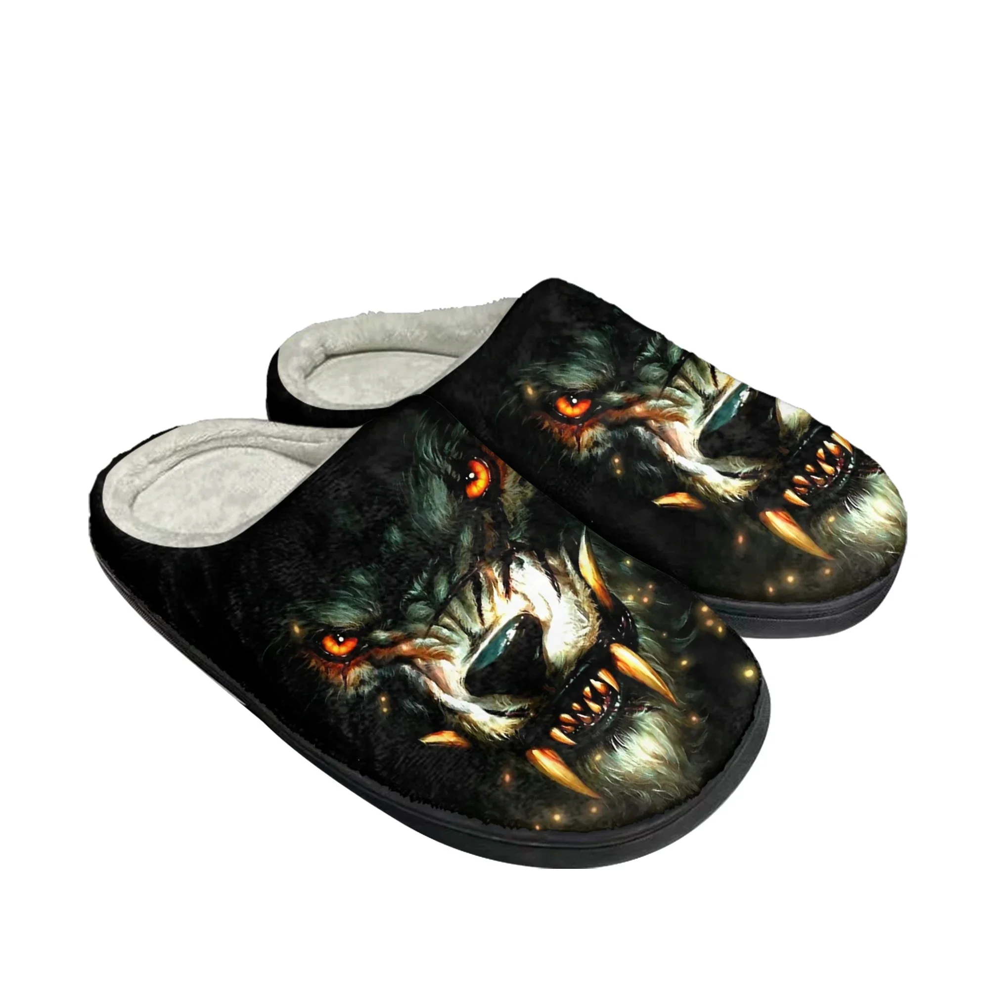 Wolf shoes Home Cotton Slippers Mens Womens Animal Plush Bedroom Casual Keep Warm Shoes Thermal Slipper Custom Shoe