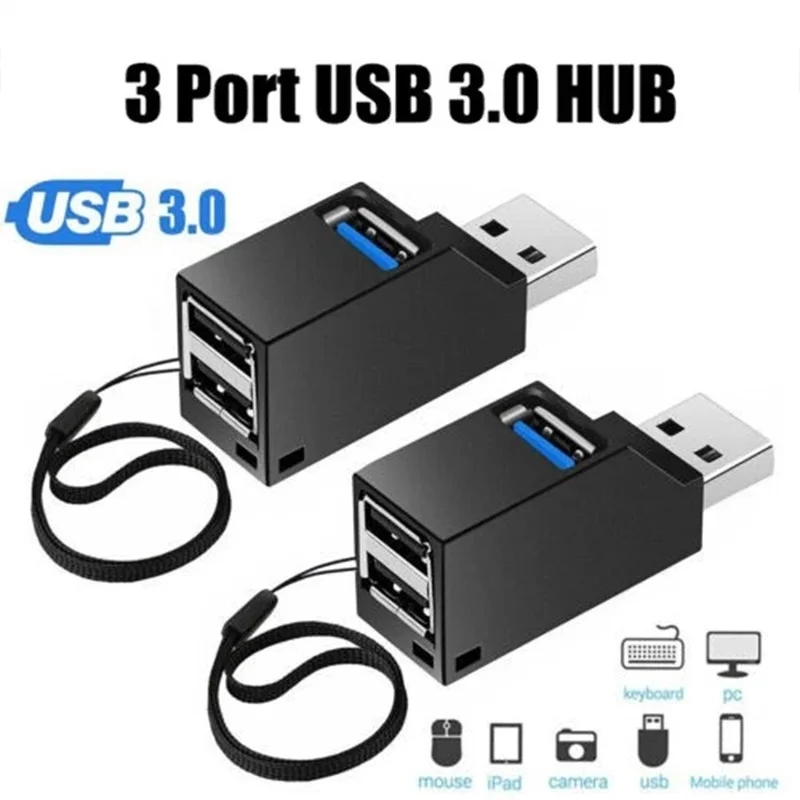 USB HUB Adapter Mini Splitter Box For Notebook Desktop Accessories Portable Mini USB Expander For Workstation Peripheral Setup
