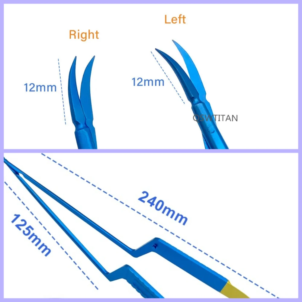 Neurochirurgia Micro Forbici Lama di Squalo Forbici Microchirurgiche Strumenti Neuromicroschirurgici Autoclavabili Titanio