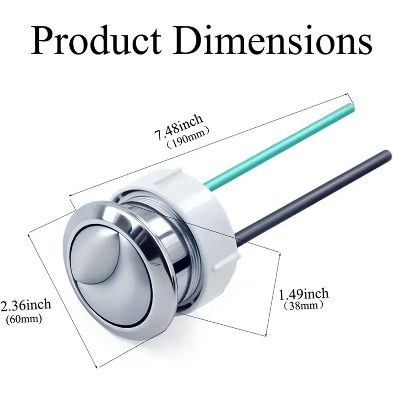 A27F-3X Light Dual Flushing Toilet Push Button Spare Parts,Top Toilet Button For Geberit & Kohler Part,1.5Inch(38Mm)