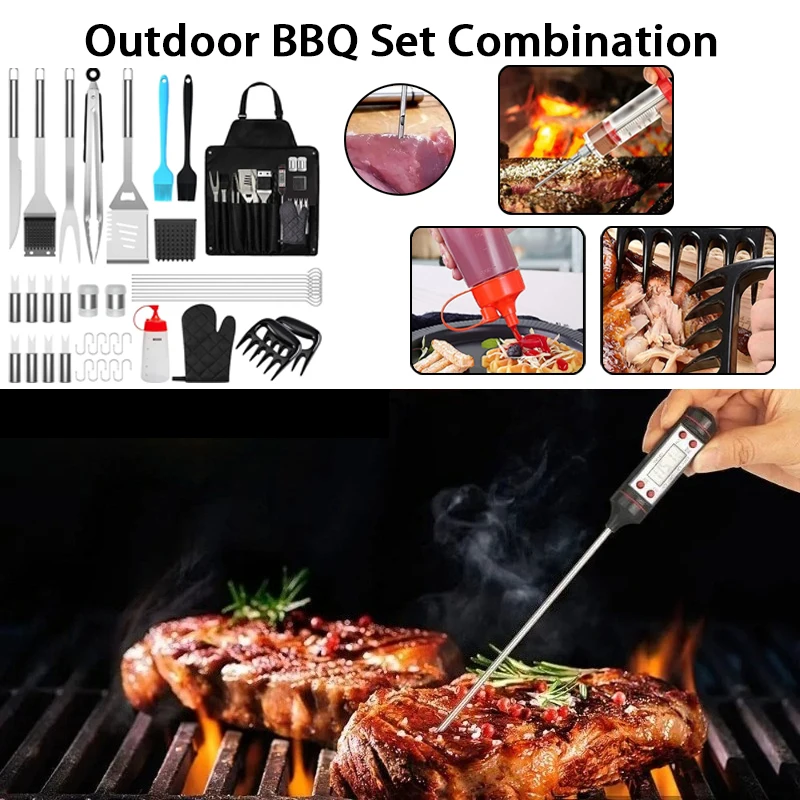 

25/39 шт., хит продаж, профессиональный набор для барбекю из нержавеющей стали, оборудование для барбекю на открытом воздухе, подходит для кемпинга и вечеринок