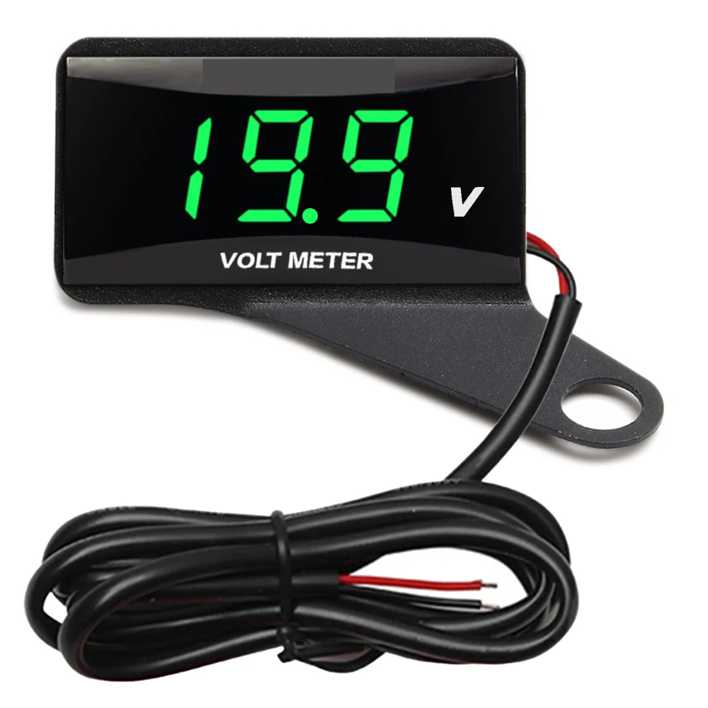Motorcycle Mini Voltage Meter Voltmeter 0-20V LED Digital Display Waterproof Voltage Tester Modified Accessories