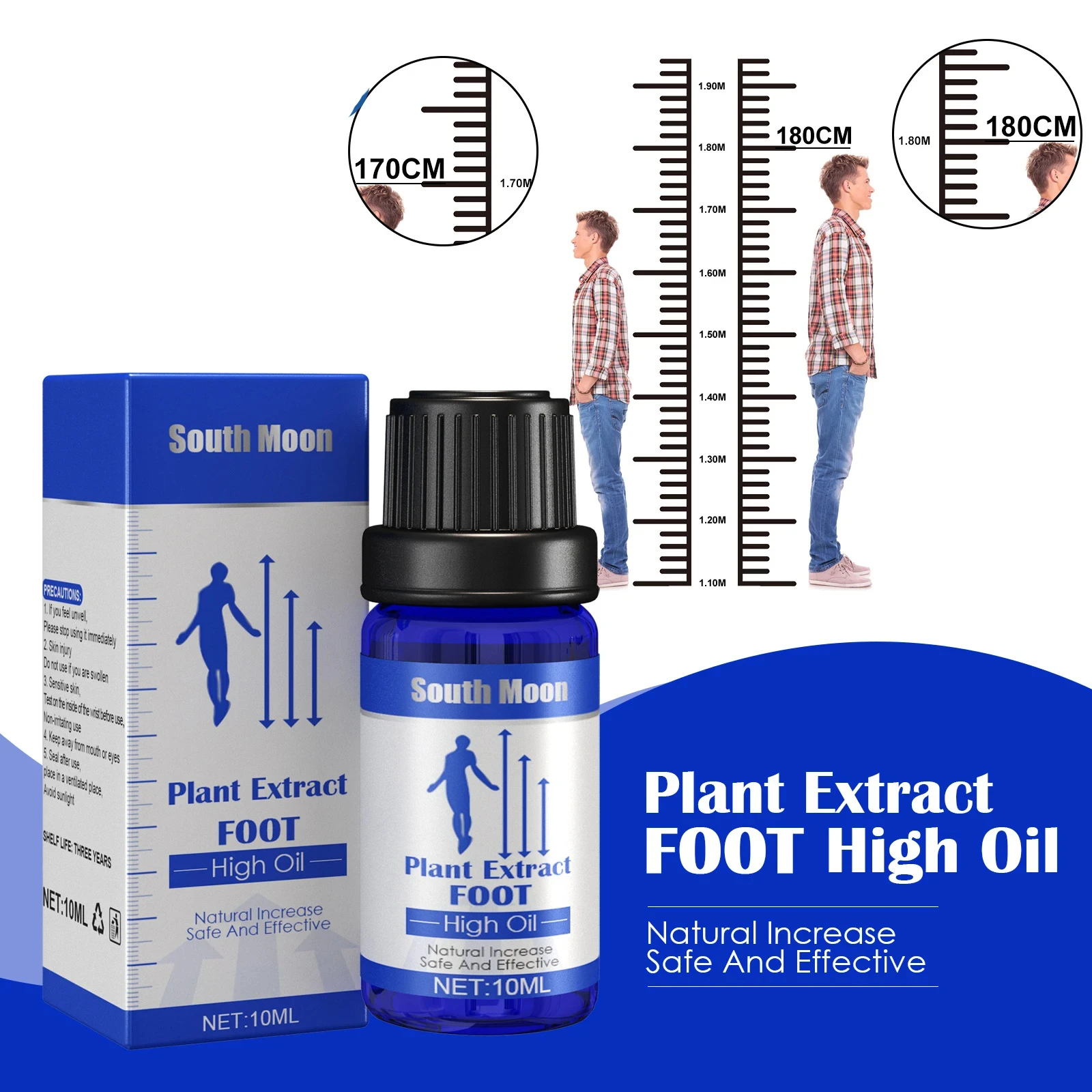 Herbal Height Increasing Conditioning Essential Oil Body Grow Taller Essential Oil Soothing Foot Health Care Promot Bone Growth