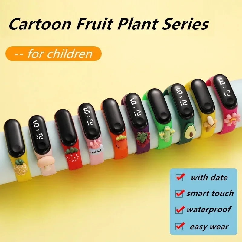 Waterproof Children Smart Touch Led Watch Cartoon Small Animals Boy Girl LED Digital Electronic Watch Kids Sports Watch Bracelet
