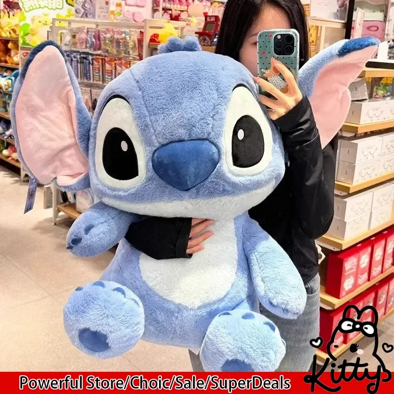 Peluche géante Stitch de 32/45/55 cm, douce et mignonne, accessoire d'anime, coussin de canapé, décoration de tête de lit, jouet d'accompagnement, ornement, cadeau pour enfants