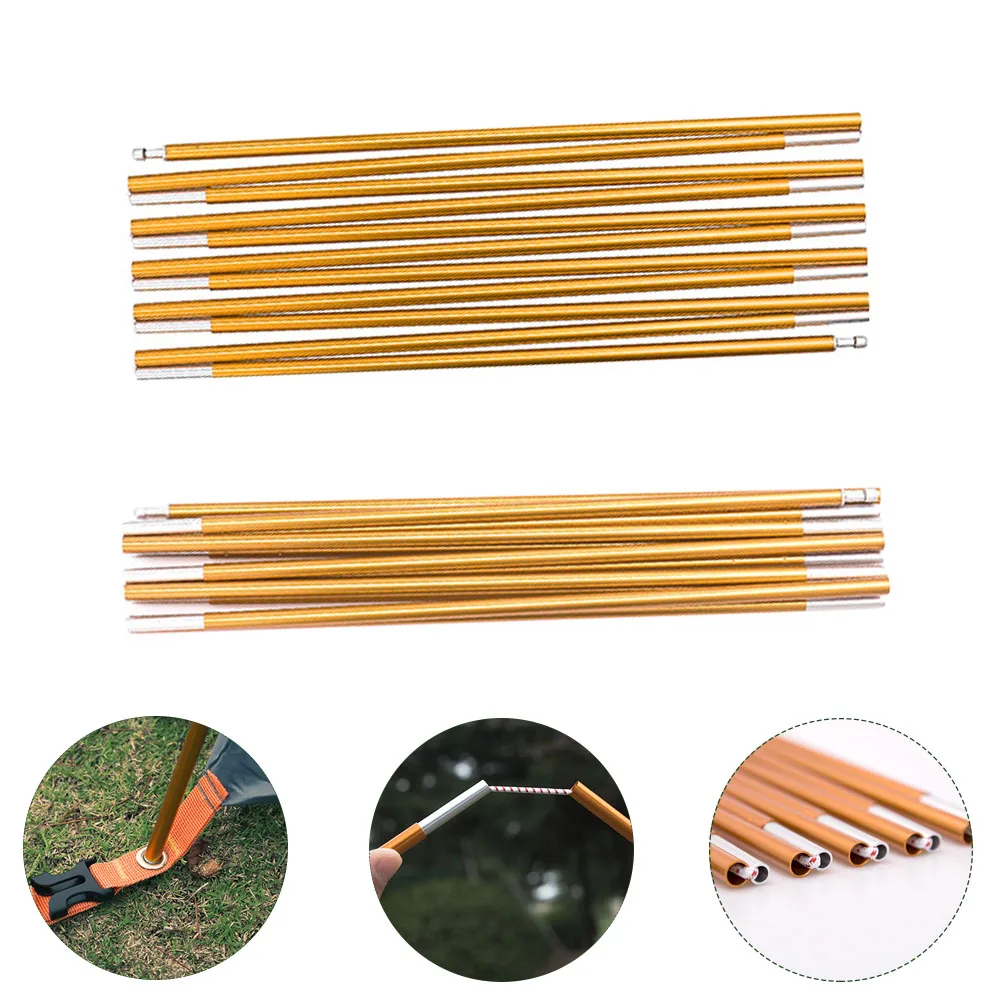 

2 Pcs Tents for Camping Poles Replacement Accessories Portable Tarp Golden Canopy Individual