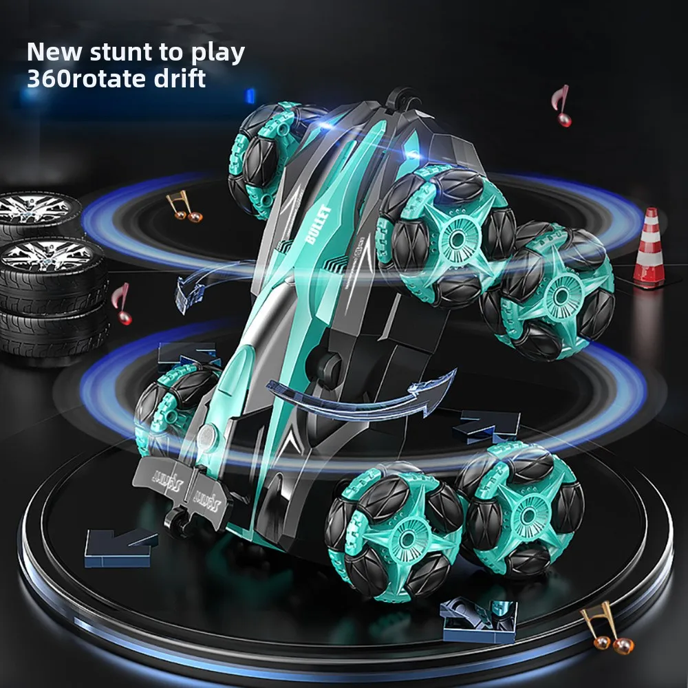 8-Wheel Gesture Sensing Remote Control Transforming Climbing Car Toy with Spray Drift & Stunt Rolling Features Boys Gift