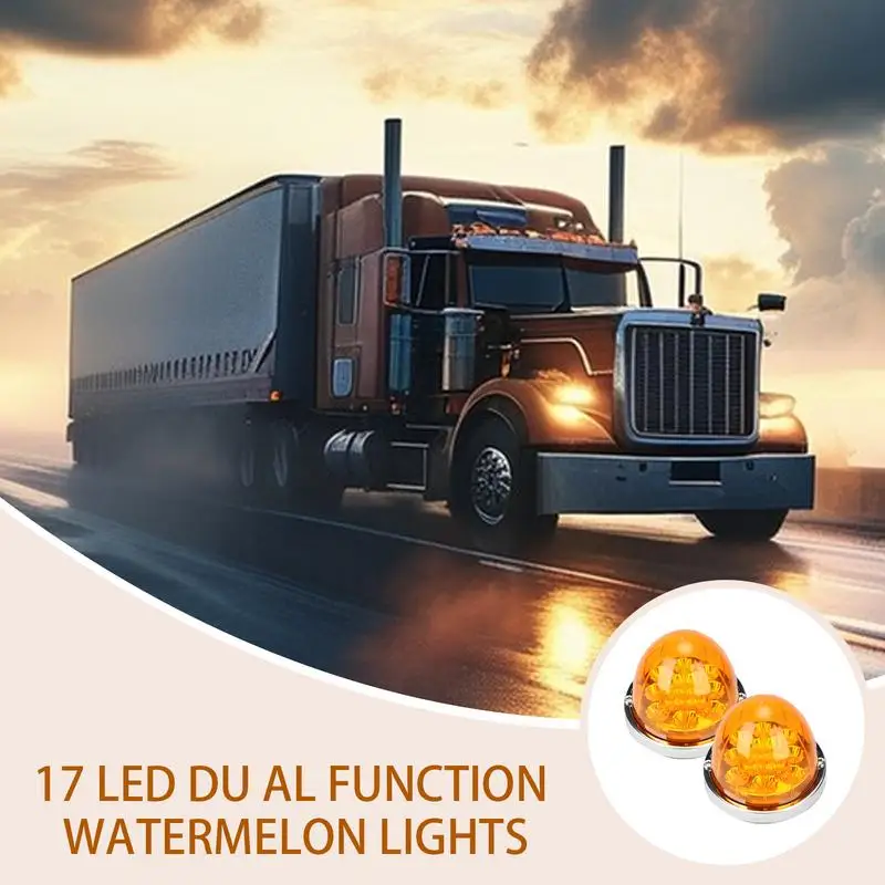 Semi Truck Lights Led Watermelon Light Indicator Clear Waterproof Lamp Accessories For Car Exterior Trailer Vehicles