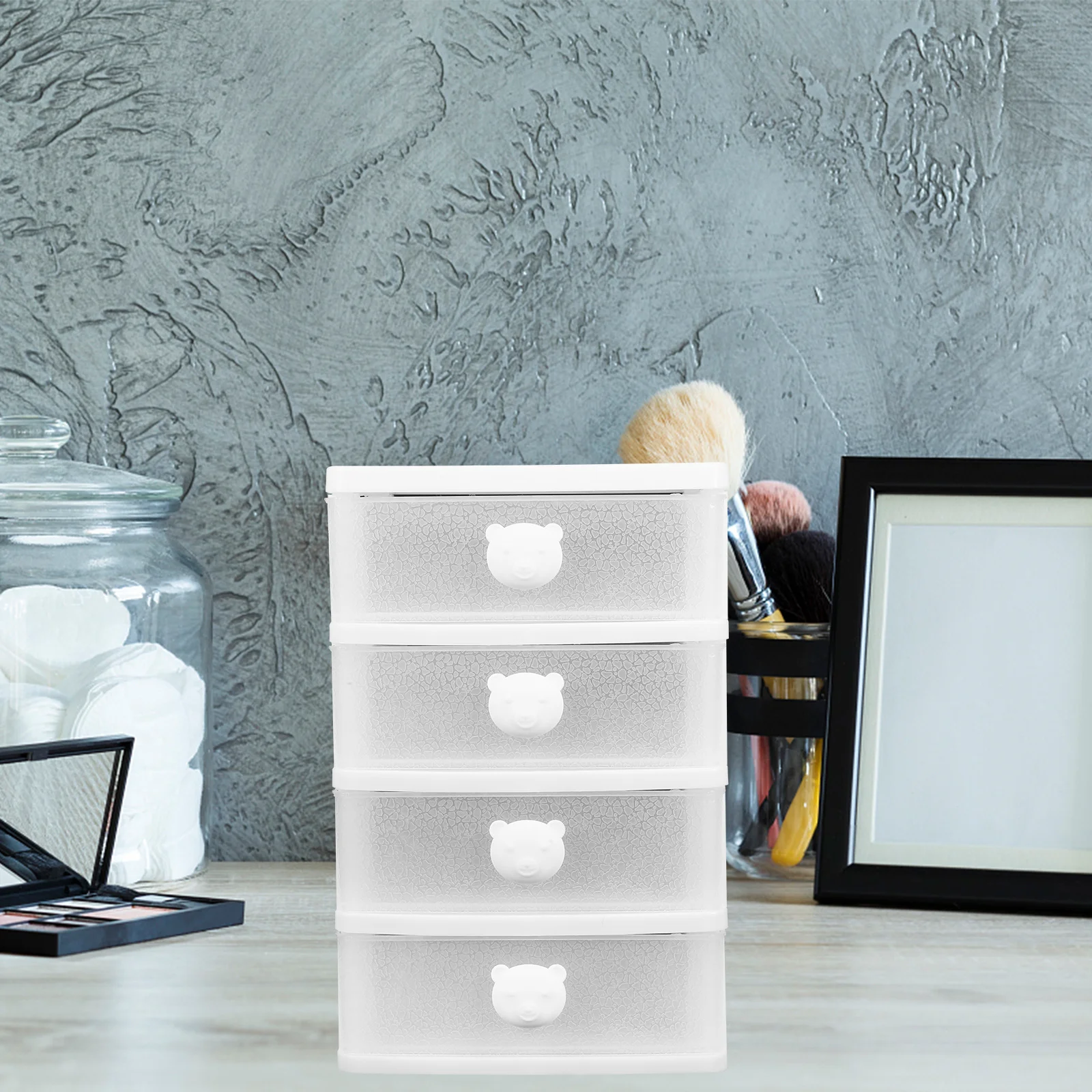 منظم مكتب على شكل درج، صندوق تخزين بلاستيكي متعدد الطبقات، موفر للمساحة، منظم مكياج لسطح المكتب، صندوق مرتب #5