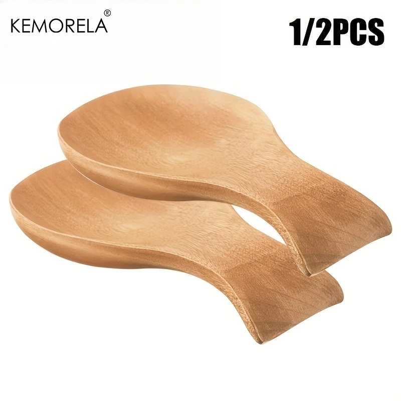 Acacia Wood Utensil Holder - Countertop Organizer for Spoons, Spatulas & Ladles, Kitchen Tool Stand with Non-Slip Base, 1/2PCS