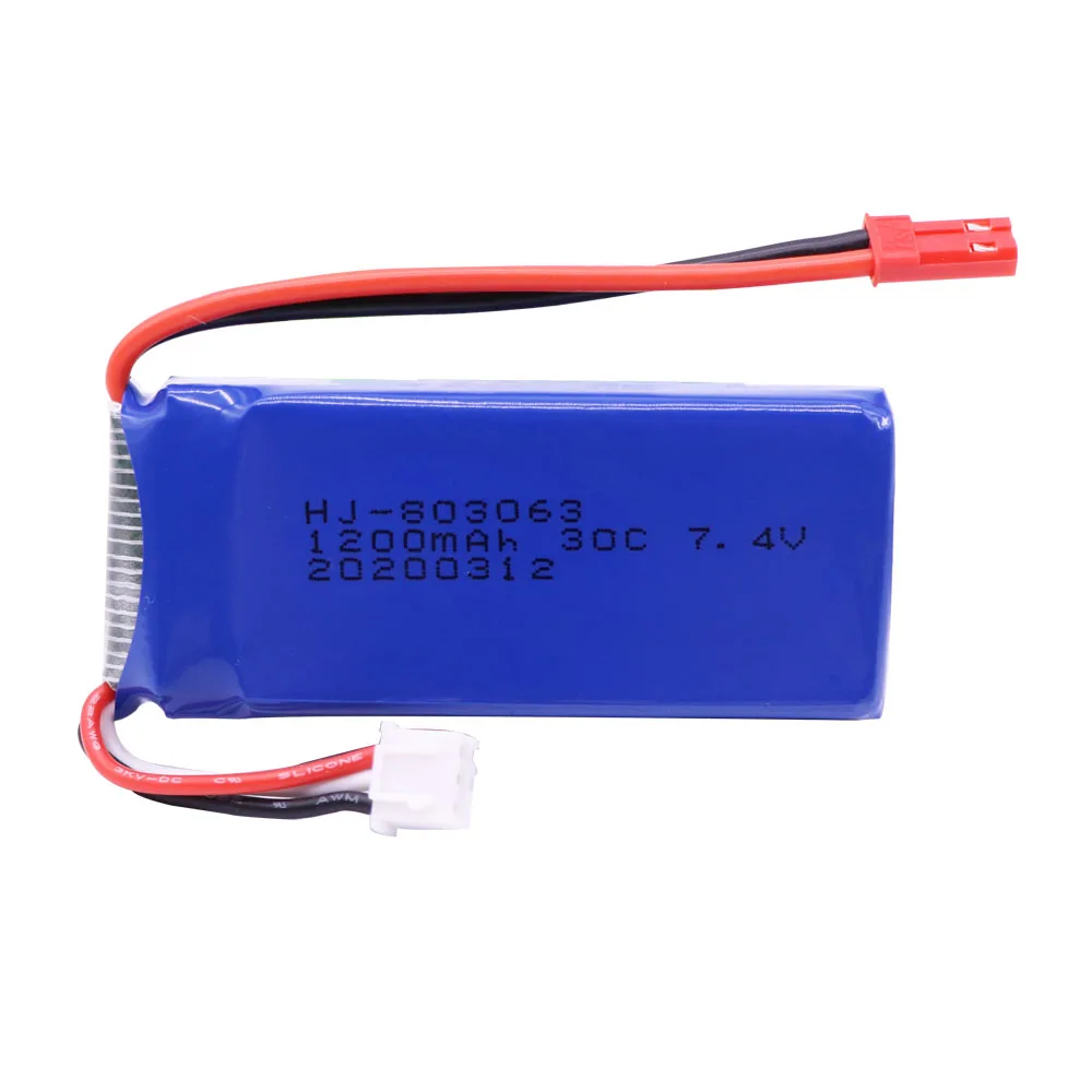 7.4v 1200mAh Lipo Battery with charger For Yizhan Tarantula X6 H16 RC Drone Quadcopter 2S 7.4V battery for WLtoys V666 V262 V323