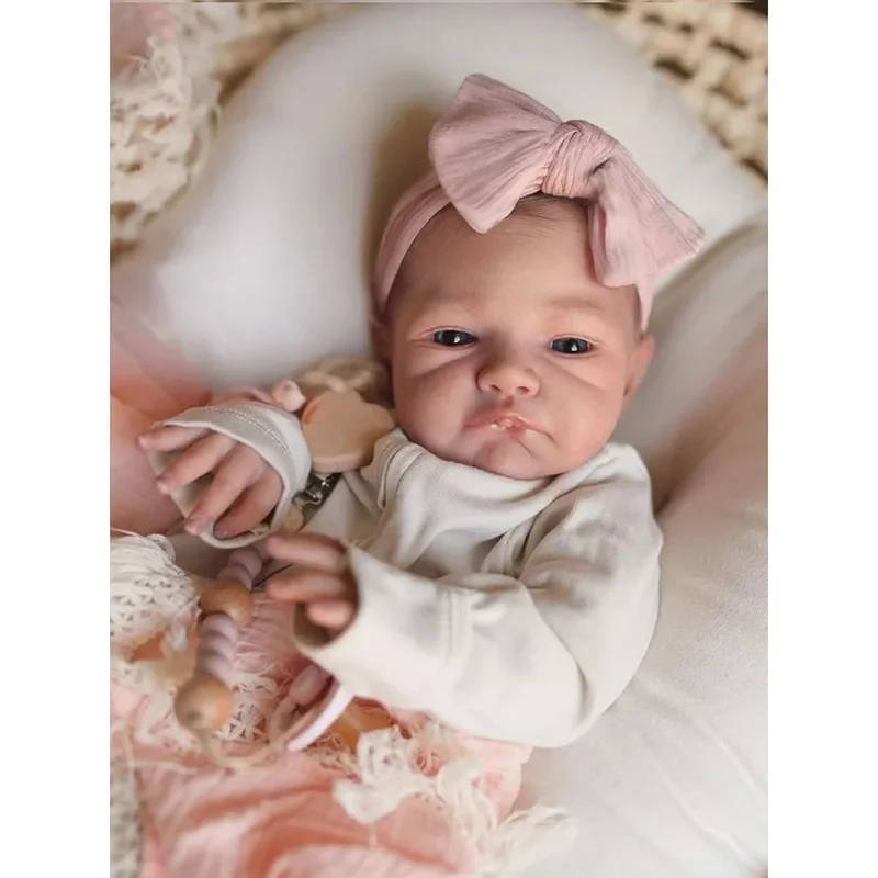 48cm Reborn Baby Doll August Awake  Same As Picture Lifelike Soft Touch 3D Skin Visible
