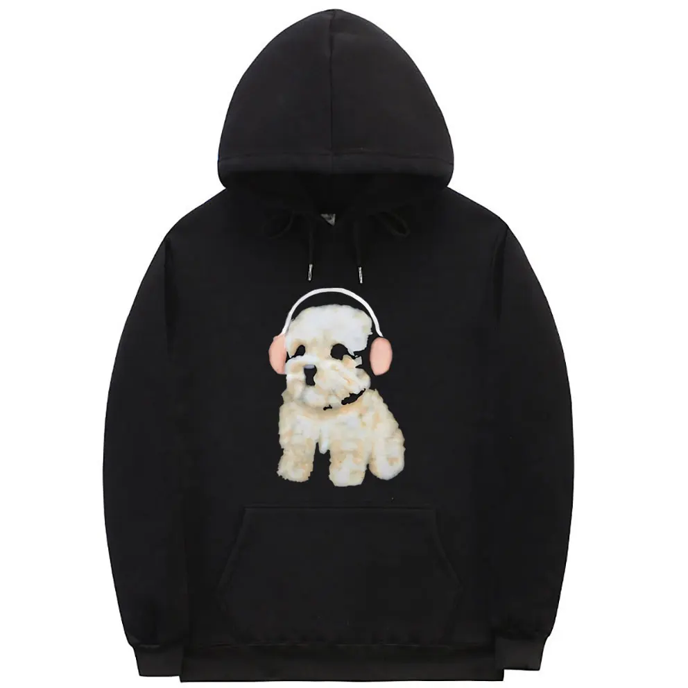 

Clairo Dog Puppy Headphones Hoodie Men Women Cute Kawaii Pullover Sweatshirt Male Fashion Oversized Hoodies Unisex Tracksuit