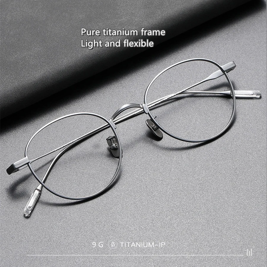 8g Ultra-Light Pure Titanium Frame Round Vintage Literary Style 140mm size for Men and Women eyeglasses TOM21