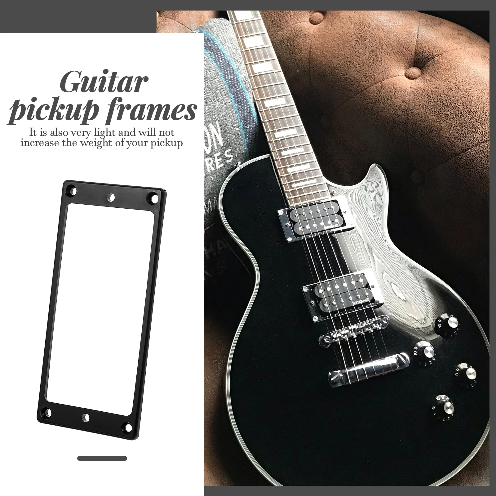 

2Pcs Plastic Pickup Protection Frames Electric Guitar Replacement Parts Lightweight Durable Pickup Mounting Rings Practical