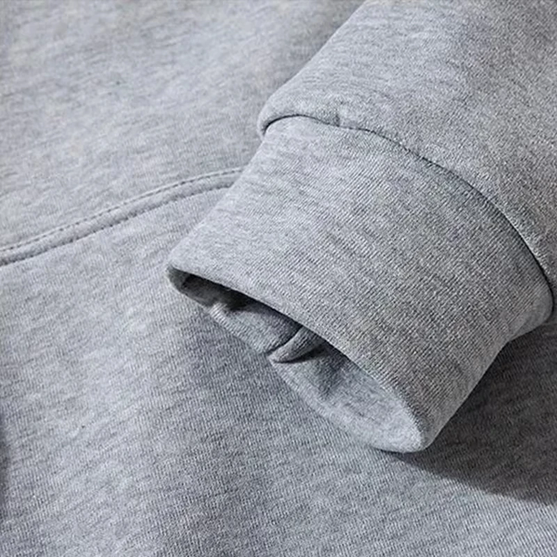 Męski komplet dresowy na jesień i zimę: bluza z kapturem z polaru + spodnie dresowe, luźny strój sportowy, 2-częściowy dres.