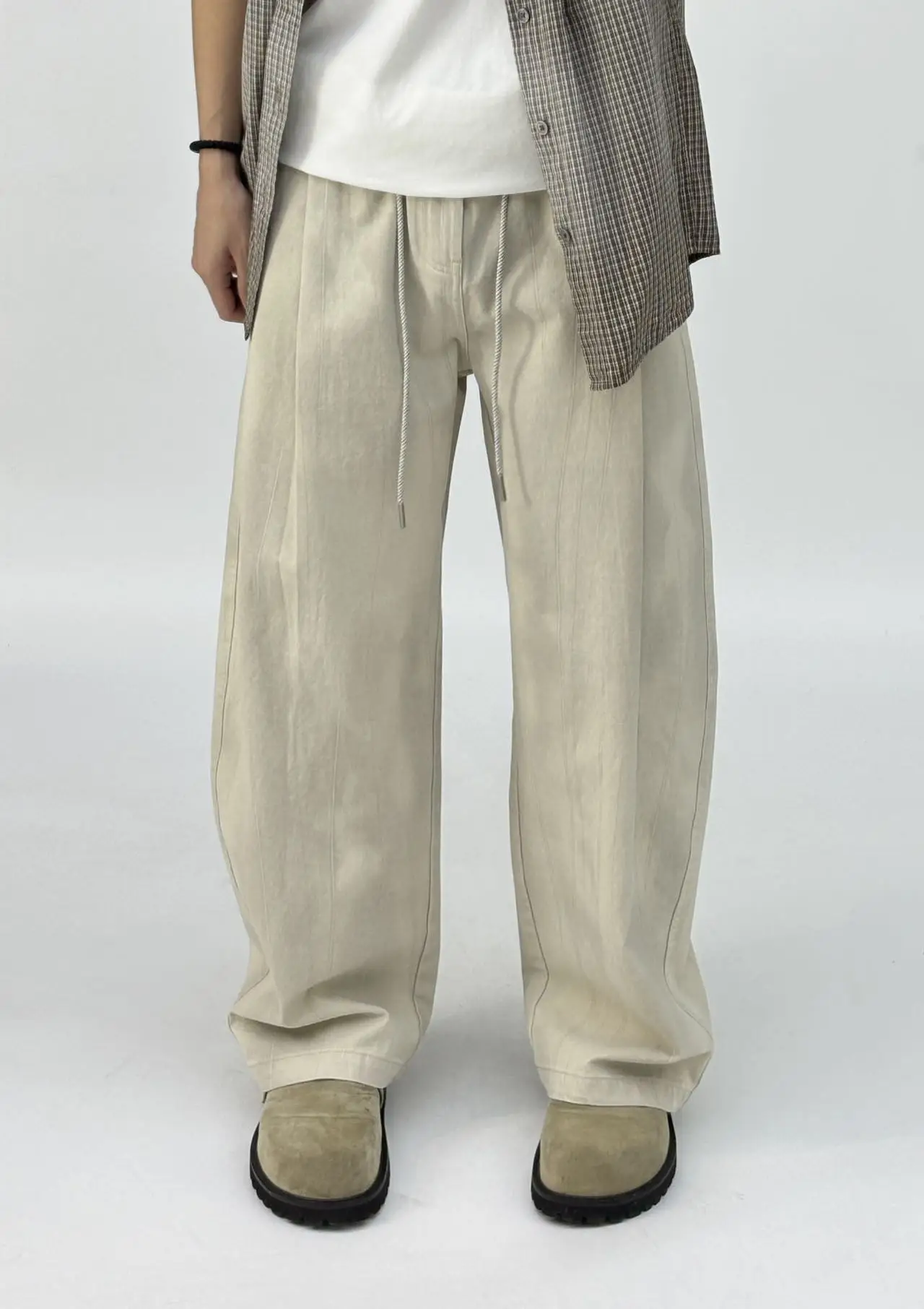 

Retro American Sle Dyed Cotton Casual Pants Men's Loose Straight Leg Pants Spring Commute Wide Leg Pants Vintage Look