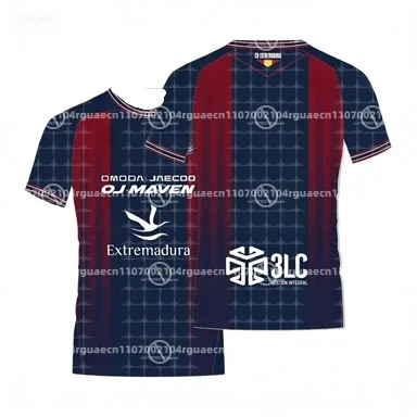 Camiseta deportiva informal con cuello redondo estilo Extremadura de España para niños y adultos, camiseta de fútbol, Kit de fútbol de manga corta transpirable