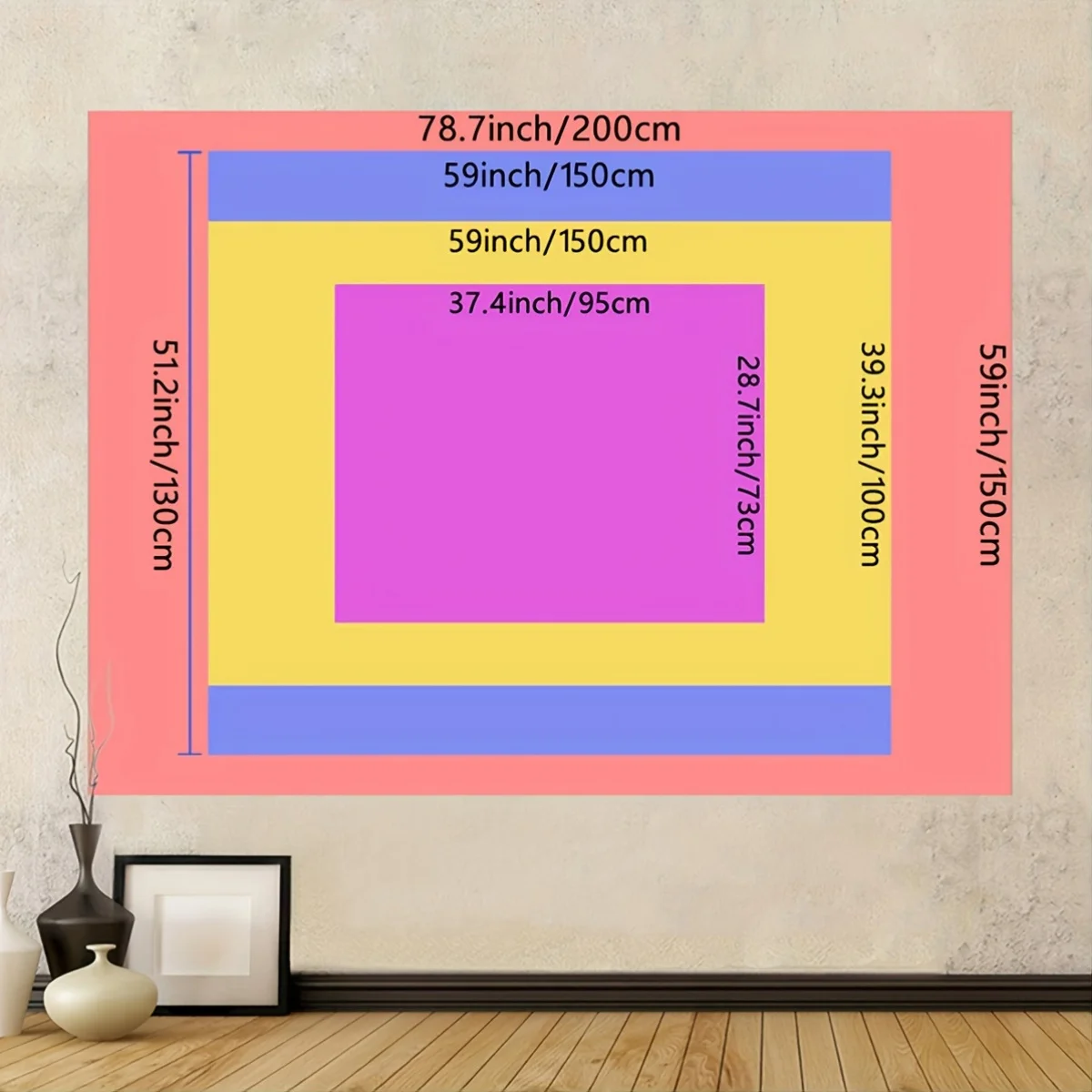 نسيج هرم غامض مع عين رؤية لجميع رؤية لديكور المنزل الكوني والساحر