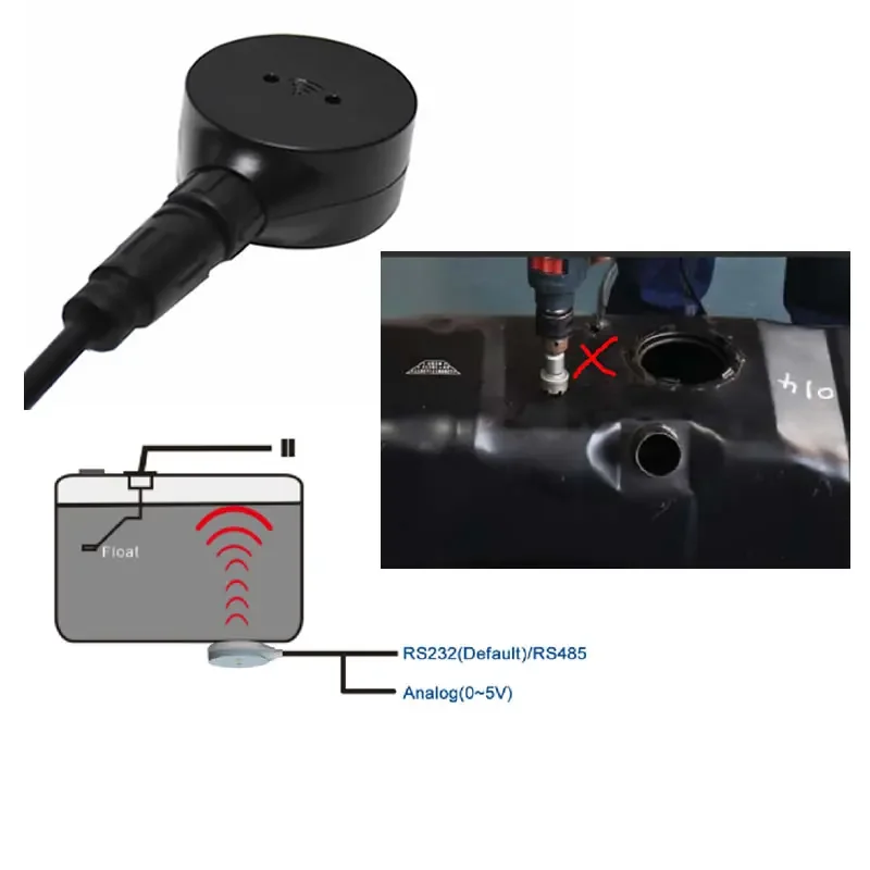 TENET Wireless Ultrasonic Fuel Level Sensor Truck Tank Level Indicator Device Support Detect Petrol Milk Water