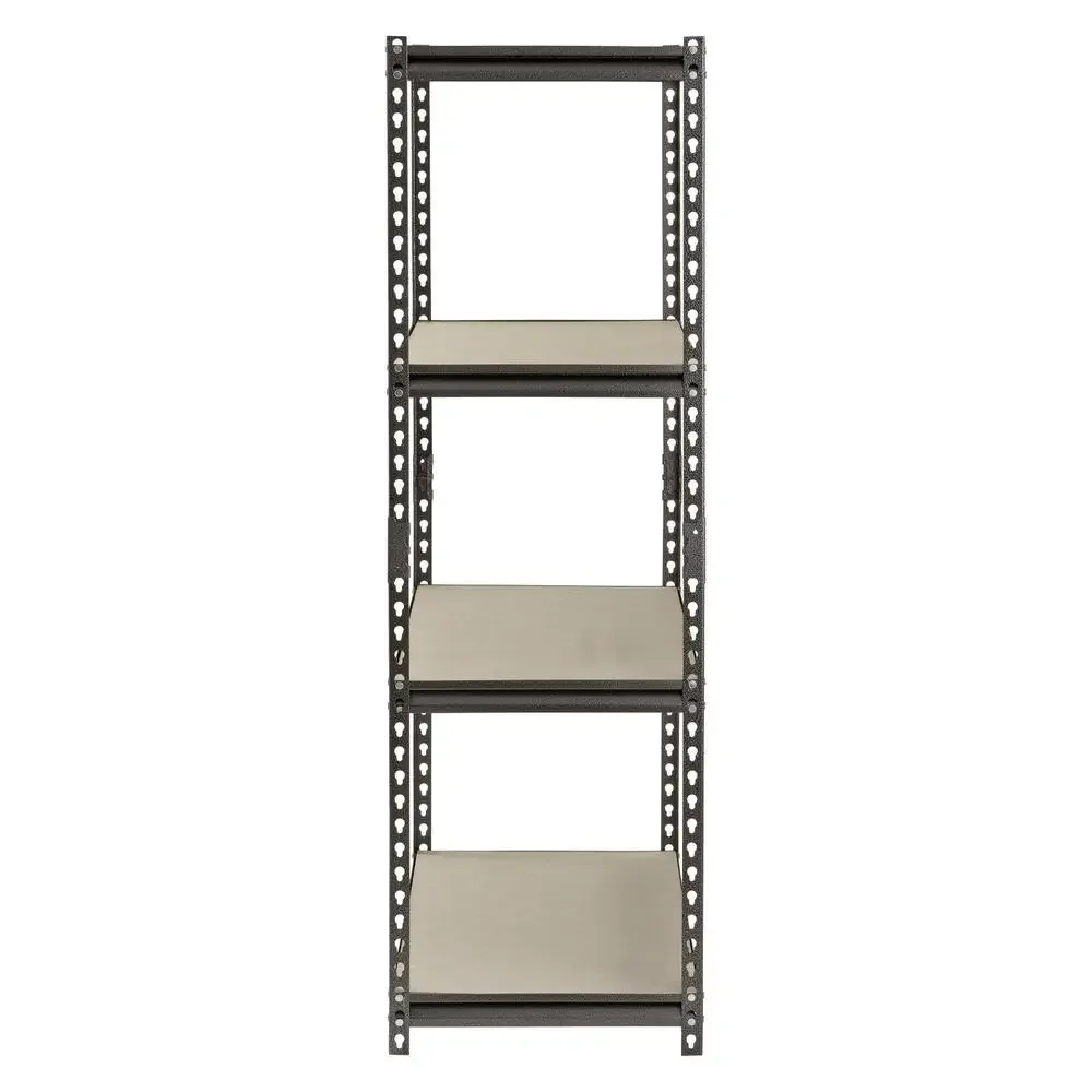 4-Shelf Steel Freestanding Storage Shelves 36x18x60 Silver/Black Adjustable 2000 lb. Capacity Industrial-Grade Construction