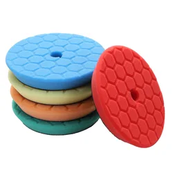 5Pcs 5 Inch Hex-LogiK Polishing Sponges Wax Sponge Car Polishing Pad, Foam Set For Eccentric Polishing Machine / Sanding Machine