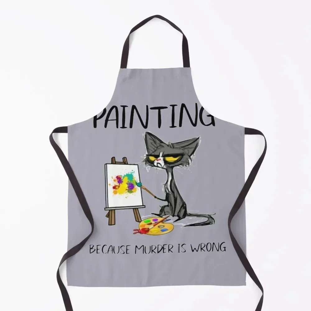 

Black Cat Painting Apron Womens Dresses for women with pocket esthetician custom women's kitchen Apron