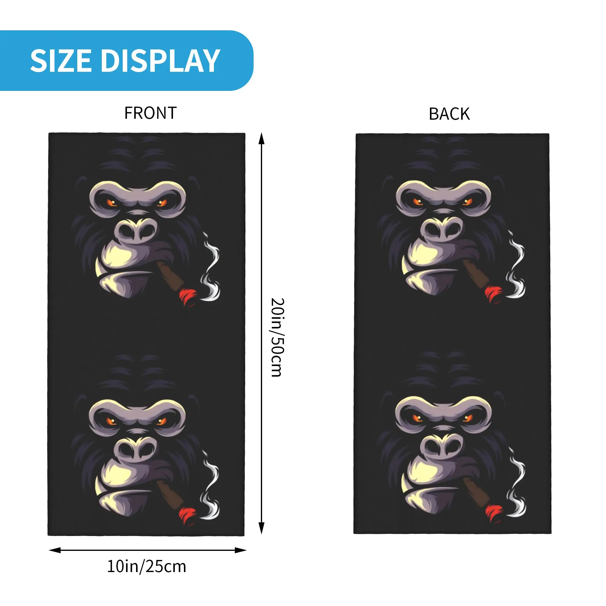 Monkey Smoking Bandana Neck Gaiter Windproof Face Scarf Cover Women Men  Headband Tube Balaclava