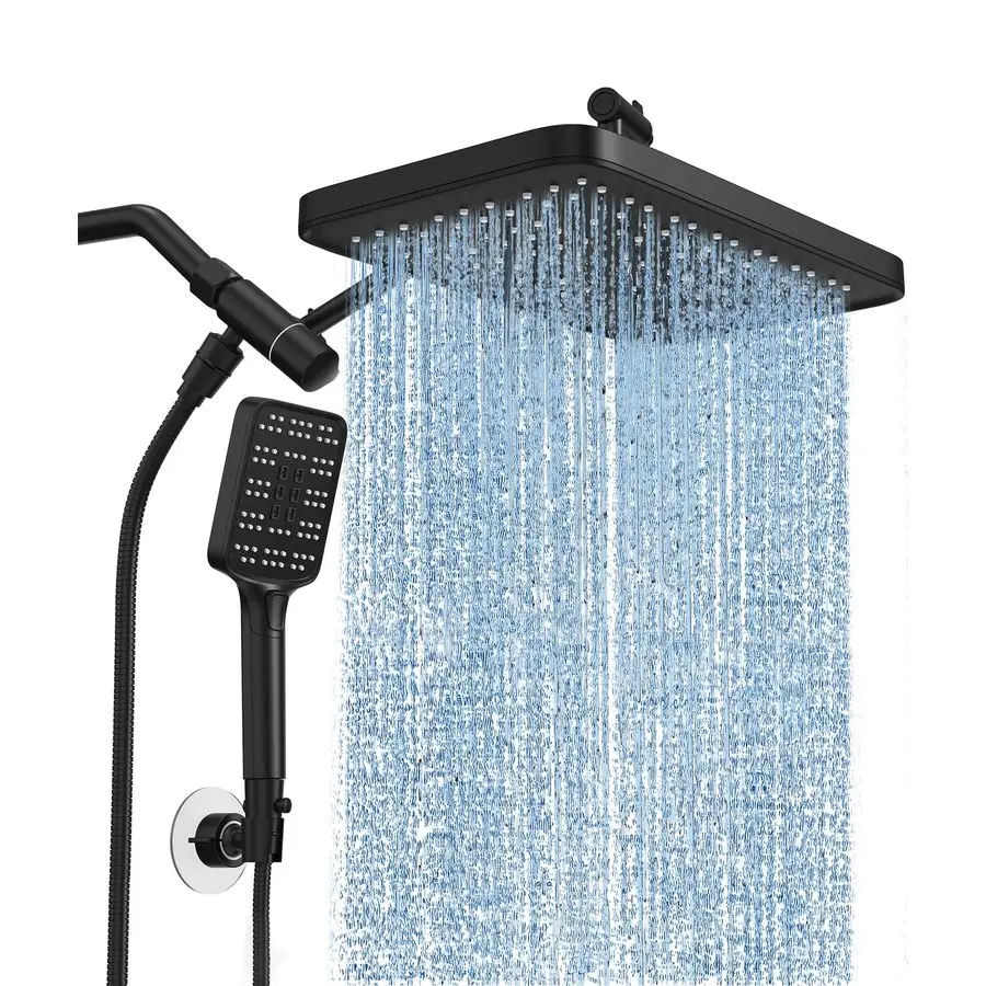 

Душевая насадка с ручным распылителем, регулируемая двойная насадка для душа с 12 дождевыми насадками, душевая насадка DoubleampTandem, Waterfall Showe