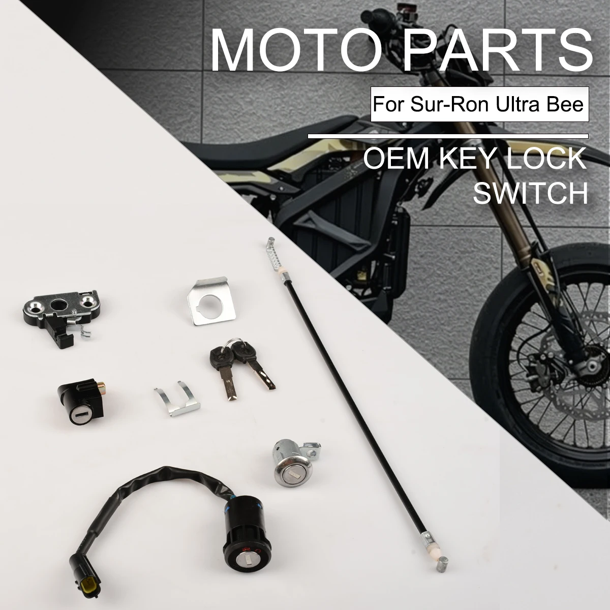 Electric Off-Road Motorcycle Accessories For Surrn SUR-RON Ultra Bee OEM Electric Key Switch Lock Set Key switch key lock